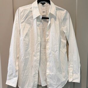 Ann Taylor Classic White Button-Up Blouse